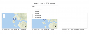 Search for "Ithac" in Pleiades with results for Ithaca populating.