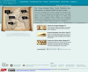 Slave Voyages, homepage